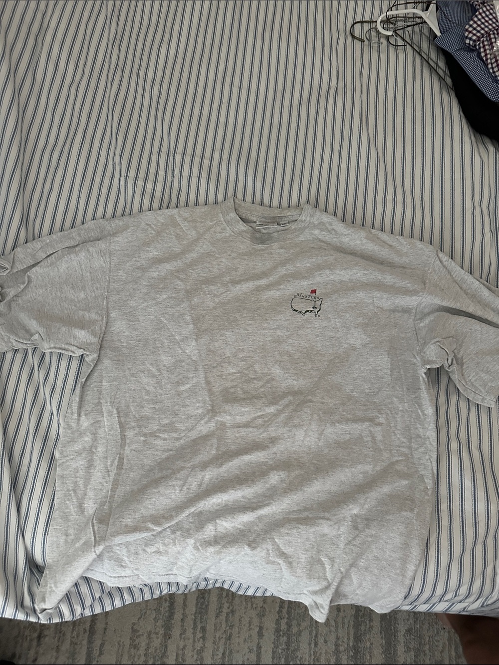 Masters Light Gray Short Sleeve Tee with Embroidered Logo